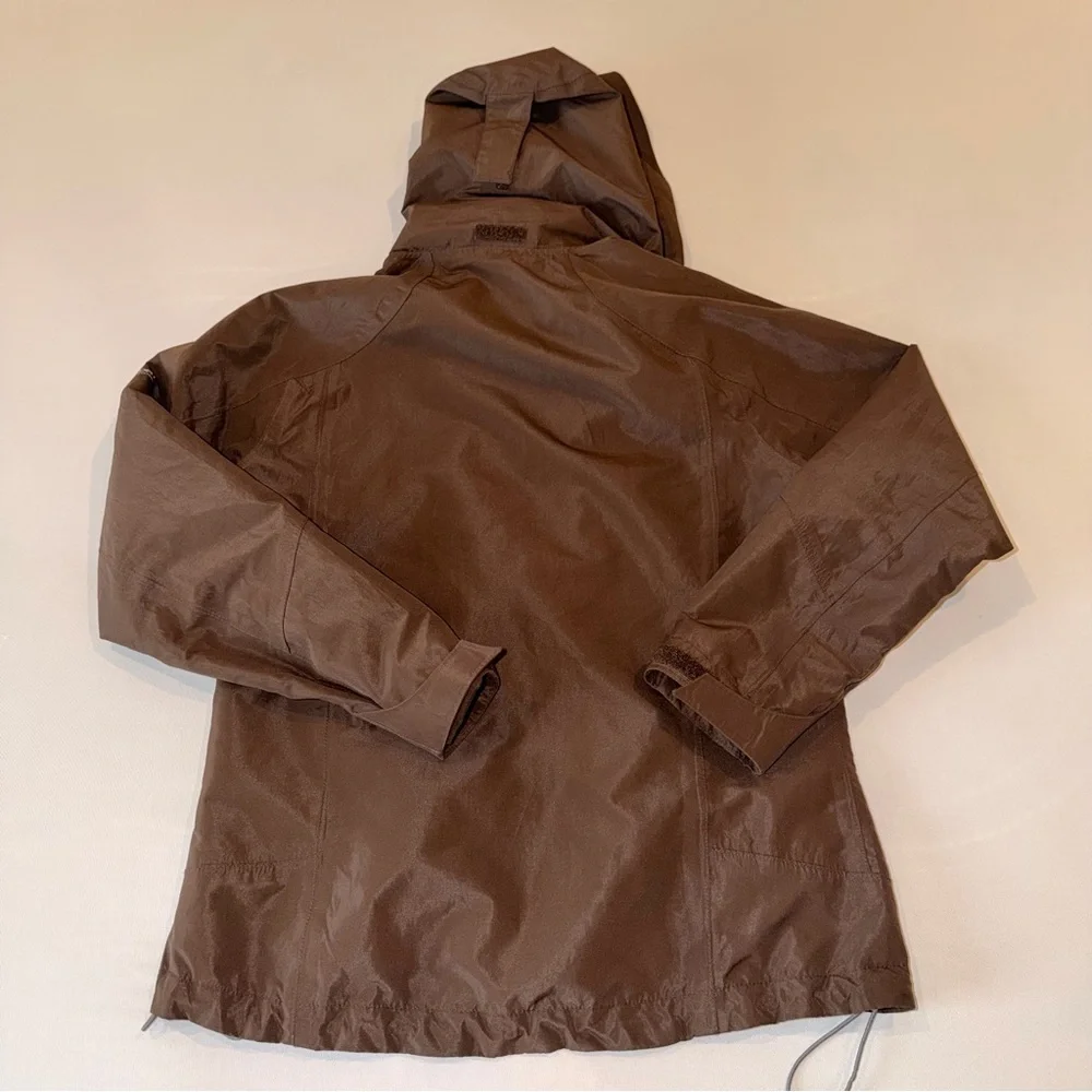 Craghoppers Waterproof Hooded Rain Jacket Brown Hiking Packable Sz S - Picture 2 of 16